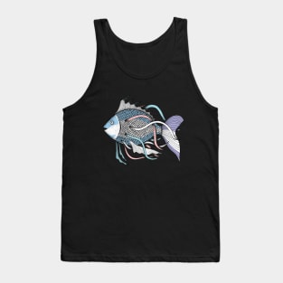 Fantasy Fish Ink Illustration Tank Top